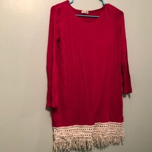 3/4 length sleeve fringe top